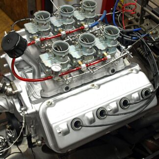 1956 Chrysler 354 HEMI 5.8L V8 engine" "Chrysler 354 FirePower HEMI engine close-up" "Restored 354 HEMI V8 engine with carburetors" "354 HEMI engine installed in a classic hot rod" "Rebuilt Chrysler 354 HEMI engine for sale" "354 HEMI 5.8L classic V8 engine on stand"